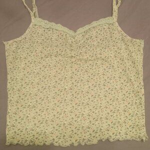 Seafoam green floral bcbg tank